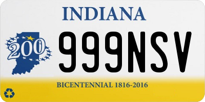 IN license plate 999NSV