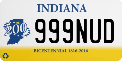 IN license plate 999NUD