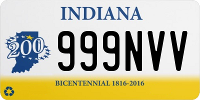 IN license plate 999NVV