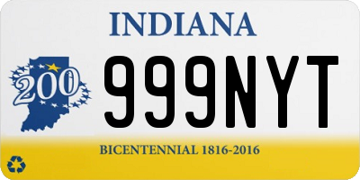IN license plate 999NYT