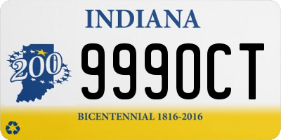 IN license plate 999OCT