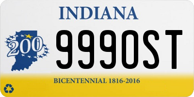 IN license plate 999OST