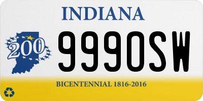 IN license plate 999OSW