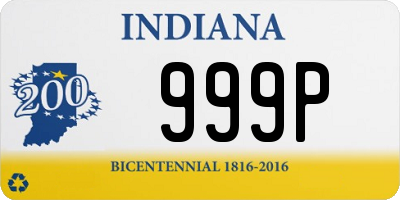 IN license plate 999P