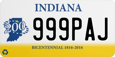 IN license plate 999PAJ