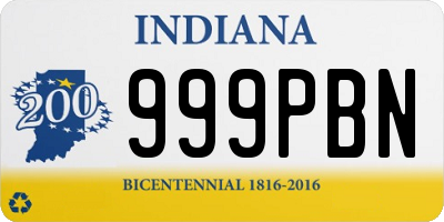 IN license plate 999PBN