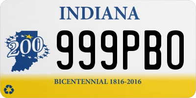 IN license plate 999PBO