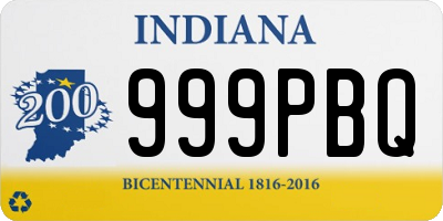 IN license plate 999PBQ