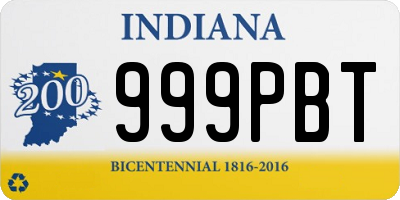 IN license plate 999PBT