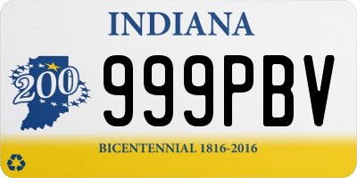 IN license plate 999PBV