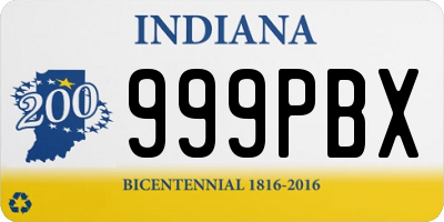 IN license plate 999PBX