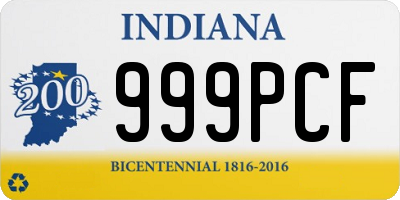 IN license plate 999PCF