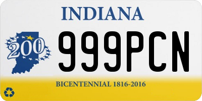 IN license plate 999PCN