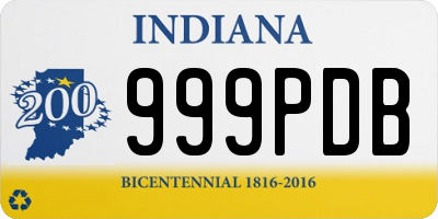 IN license plate 999PDB