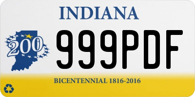 IN license plate 999PDF