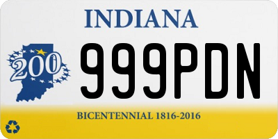 IN license plate 999PDN