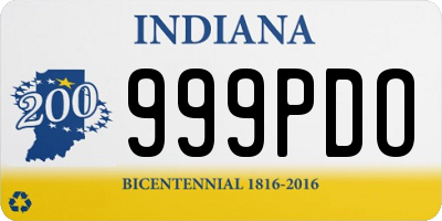 IN license plate 999PDO