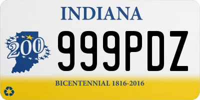 IN license plate 999PDZ