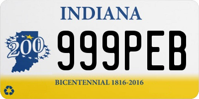 IN license plate 999PEB