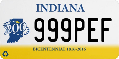 IN license plate 999PEF