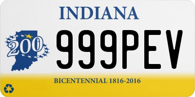 IN license plate 999PEV