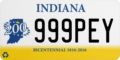 IN license plate 999PEY