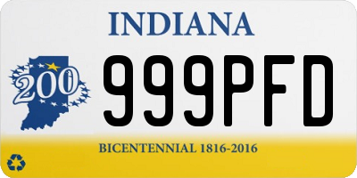 IN license plate 999PFD