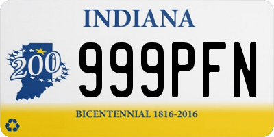 IN license plate 999PFN