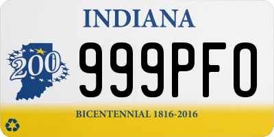 IN license plate 999PFO