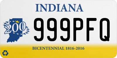 IN license plate 999PFQ