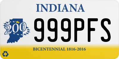 IN license plate 999PFS