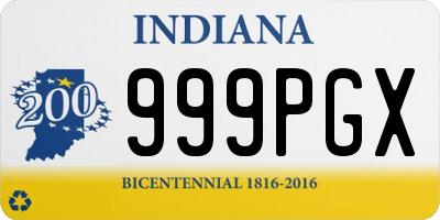 IN license plate 999PGX