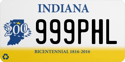 IN license plate 999PHL