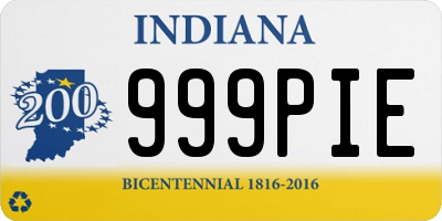 IN license plate 999PIE