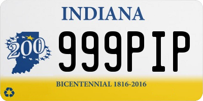 IN license plate 999PIP