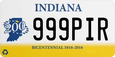 IN license plate 999PIR