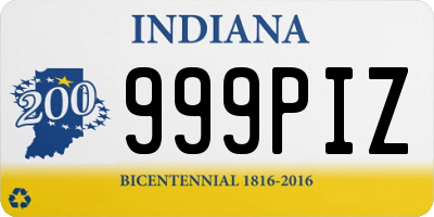 IN license plate 999PIZ