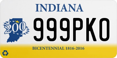 IN license plate 999PKO