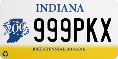 IN license plate 999PKX