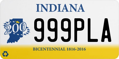 IN license plate 999PLA