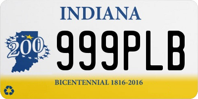 IN license plate 999PLB