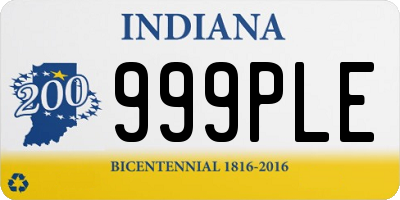 IN license plate 999PLE