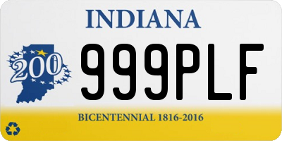 IN license plate 999PLF