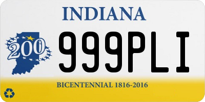 IN license plate 999PLI