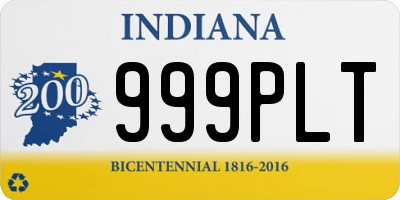 IN license plate 999PLT