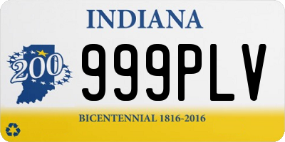 IN license plate 999PLV