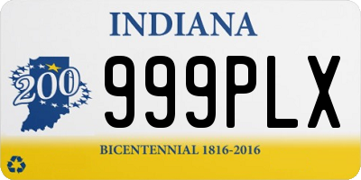 IN license plate 999PLX