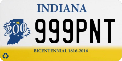 IN license plate 999PNT