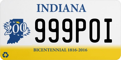 IN license plate 999POI