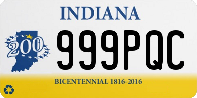 IN license plate 999PQC